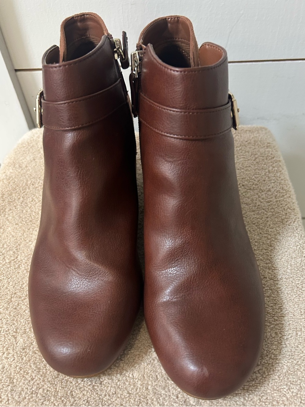 Dr. Scholls DARCY Faux leather/suede side zip ankle boots. New?? Size 11 copper